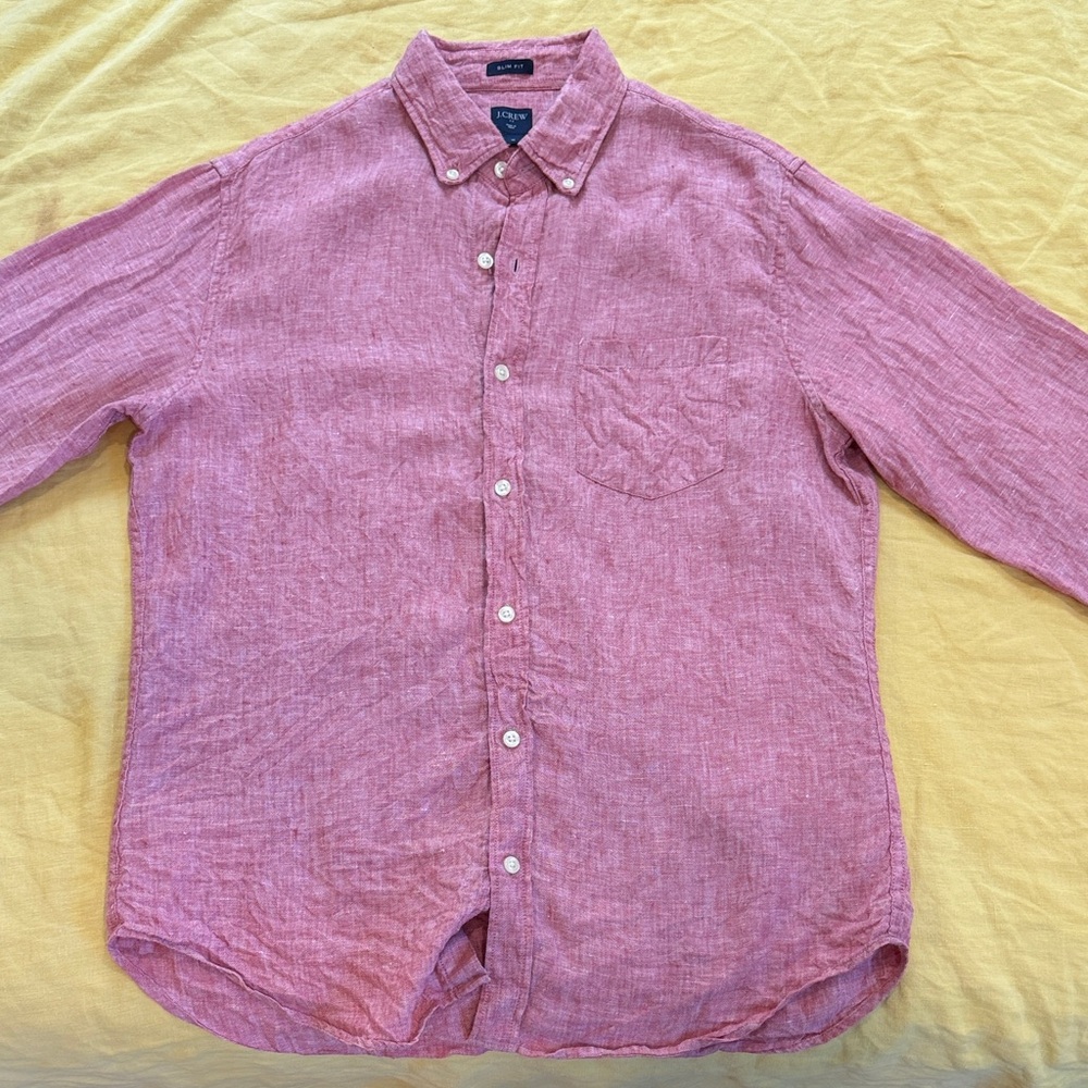 J. Crew Men's Button-Down Shirt in Dusty Pink